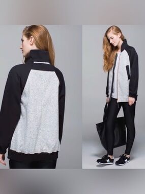 lululemon athletica Black & Gray Full‑Zip Jacket